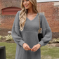 Robe pull col V mi-saison élégante