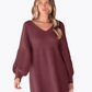 Robe pull col V mi-saison élégante