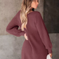 Robe pull col V mi-saison élégante