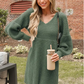 Robe pull col V mi-saison élégante