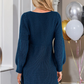 Robe pull col V mi-saison élégante