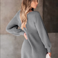 Robe pull col V mi-saison élégante